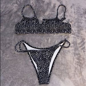 Black/ white polka dot sexy bikini/ swim wear/ swimming suit